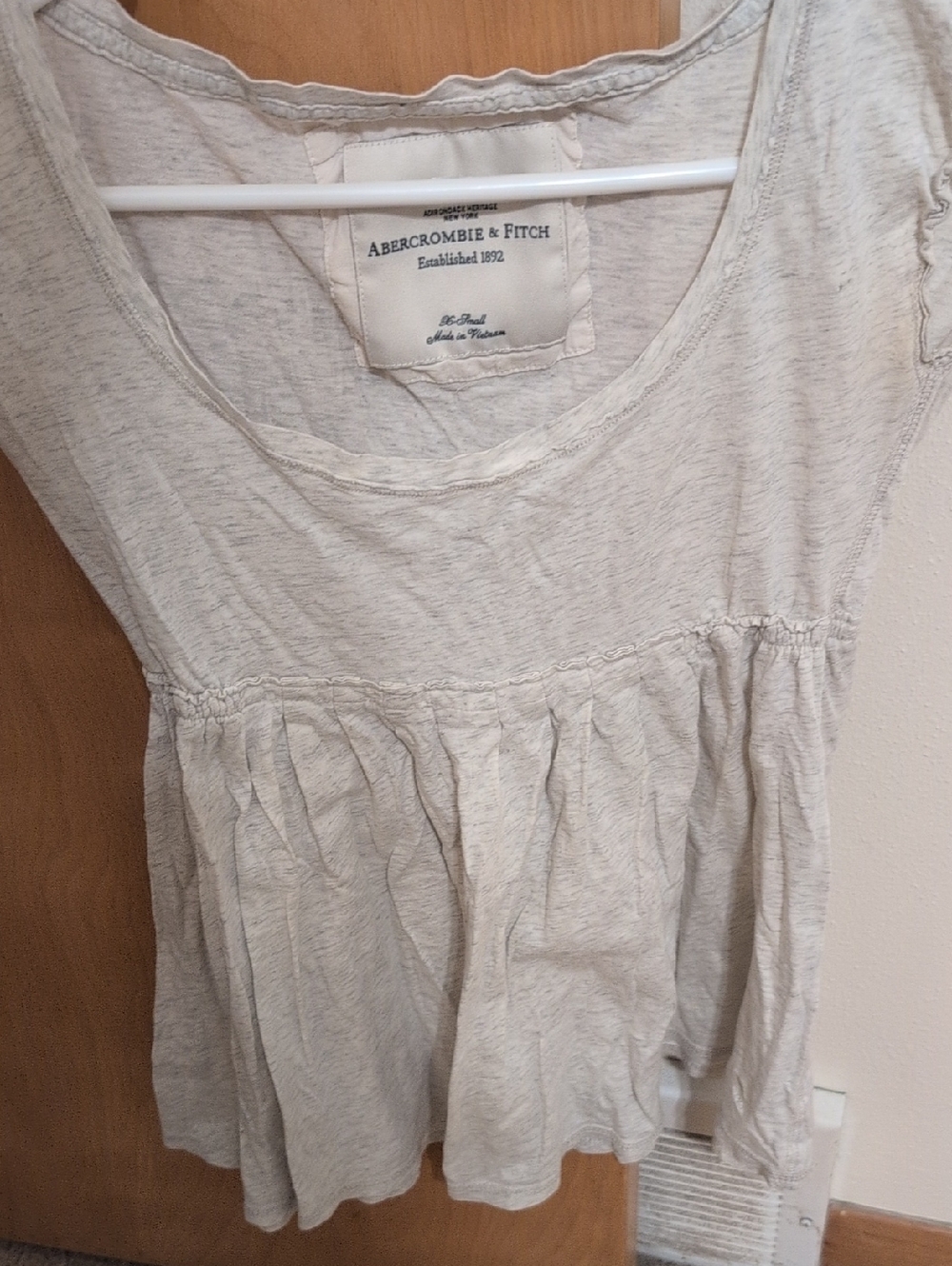 Y2K Abercrombie & Fitch Cream Label Tee with Black Print